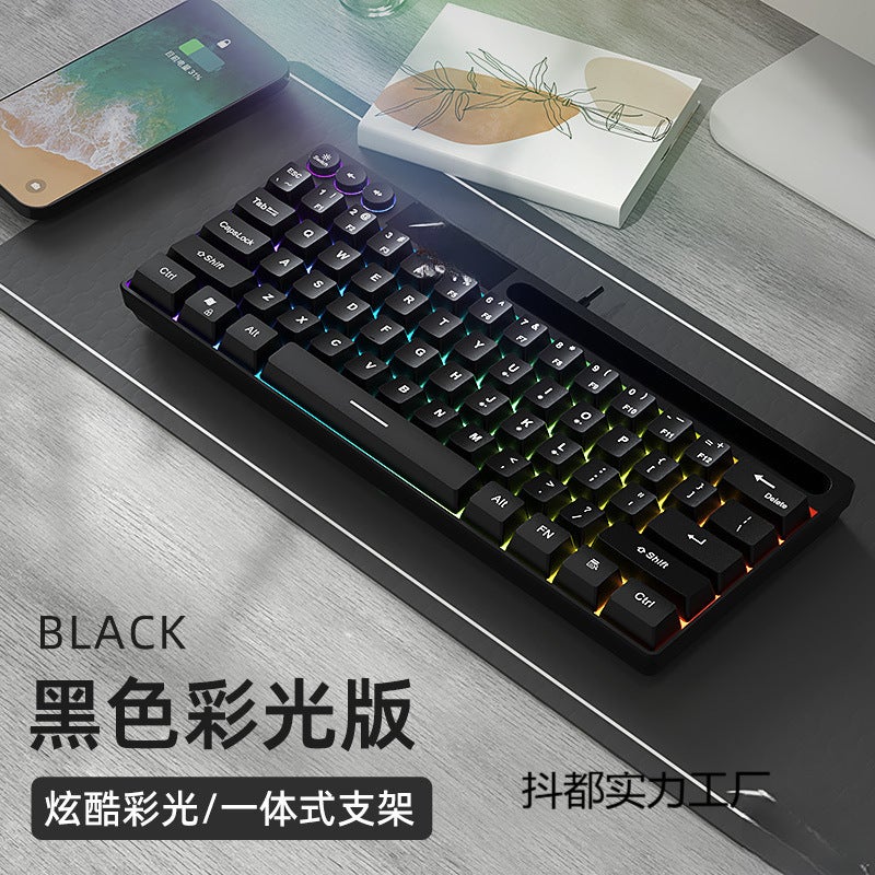 Aula Wolf Spider F3061 Mini Mechanical Feel Small Keyboard 61-Key Wired Rgb Desktop Notebook Tablet Portable - Image 4